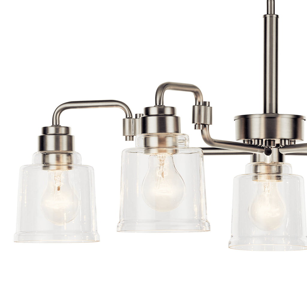 KICHLER 52398NI Aivian 30" 5 Light Chandelier With Clear Glass Brushed Nickel