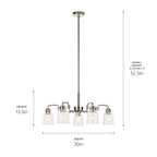 KICHLER 52398NI Aivian 30" 5 Light Chandelier With Clear Glass Brushed Nickel