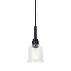 KICHLER 52399BK Aivian 5" 1 Light Mini Pendant With Clear Glass Black