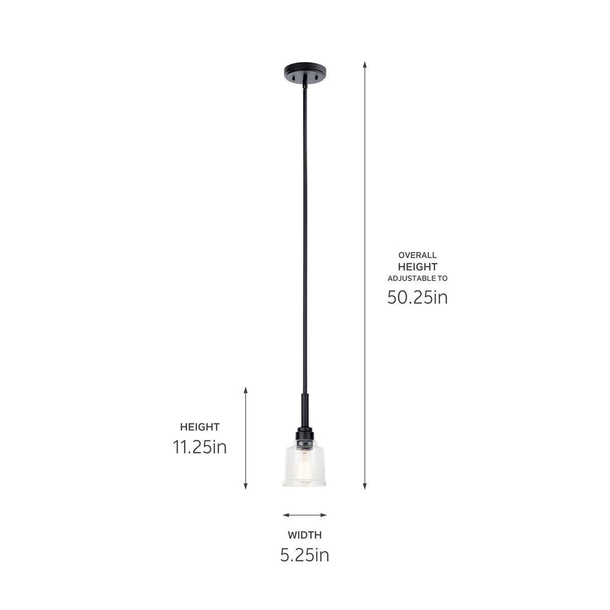 KICHLER 52399BK Aivian 5" 1 Light Mini Pendant With Clear Glass Black