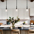 KICHLER 52399BK Aivian 5" 1 Light Mini Pendant With Clear Glass Black
