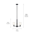 KICHLER 43670BK Shailene 3 Light Mini Chandelier Olde Bronze