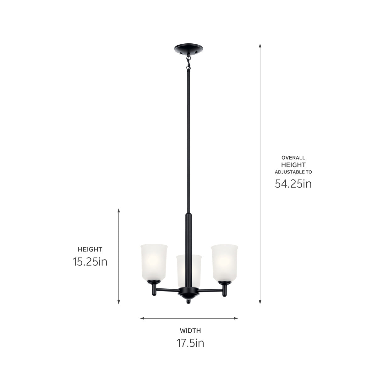 KICHLER 43670BK Shailene 3 Light Mini Chandelier Olde Bronze