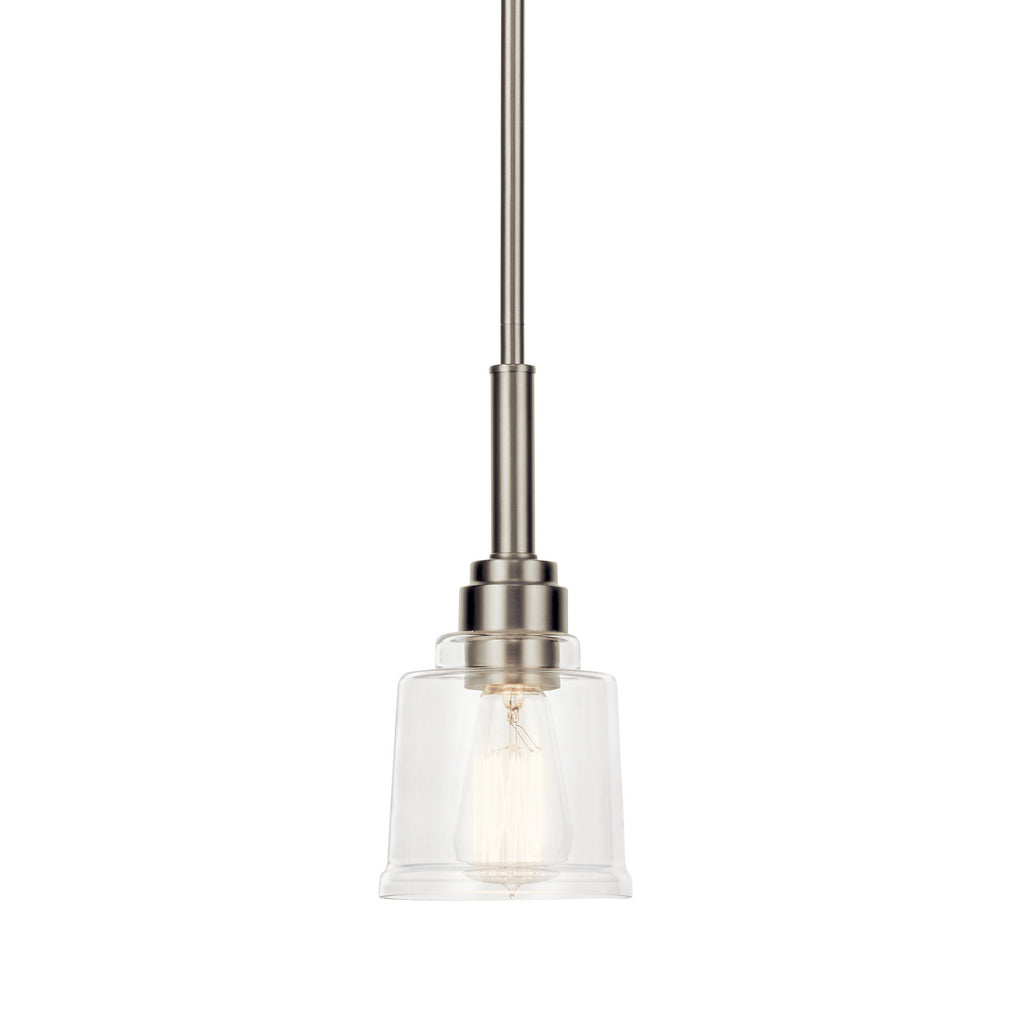 KICHLER 52399NI Aivian 5" 1 Light Mini Pendant With Clear Glass Brushed Nickel