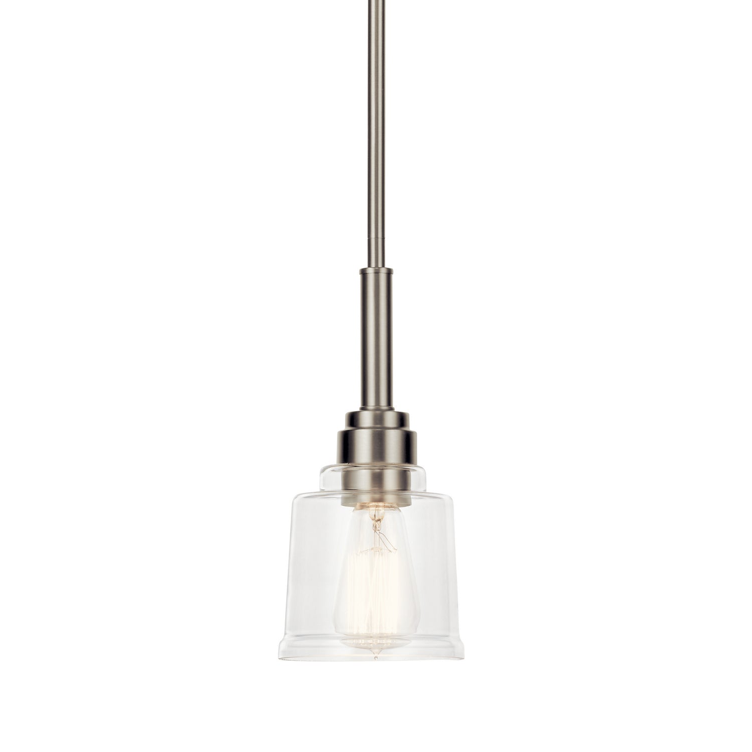KICHLER 52399NI Aivian 5" 1 Light Mini Pendant With Clear Glass Brushed Nickel