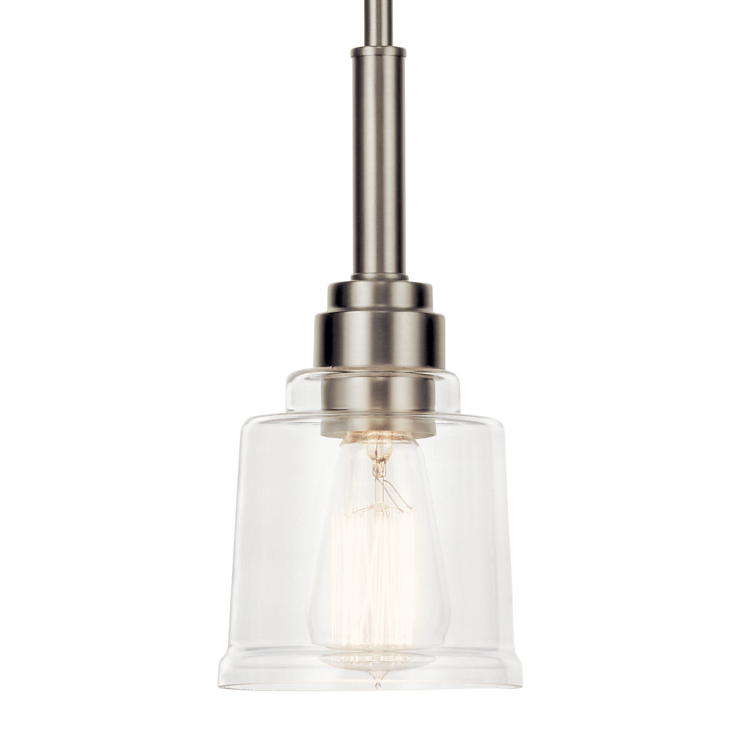 KICHLER 52399NI Aivian 5" 1 Light Mini Pendant With Clear Glass Brushed Nickel