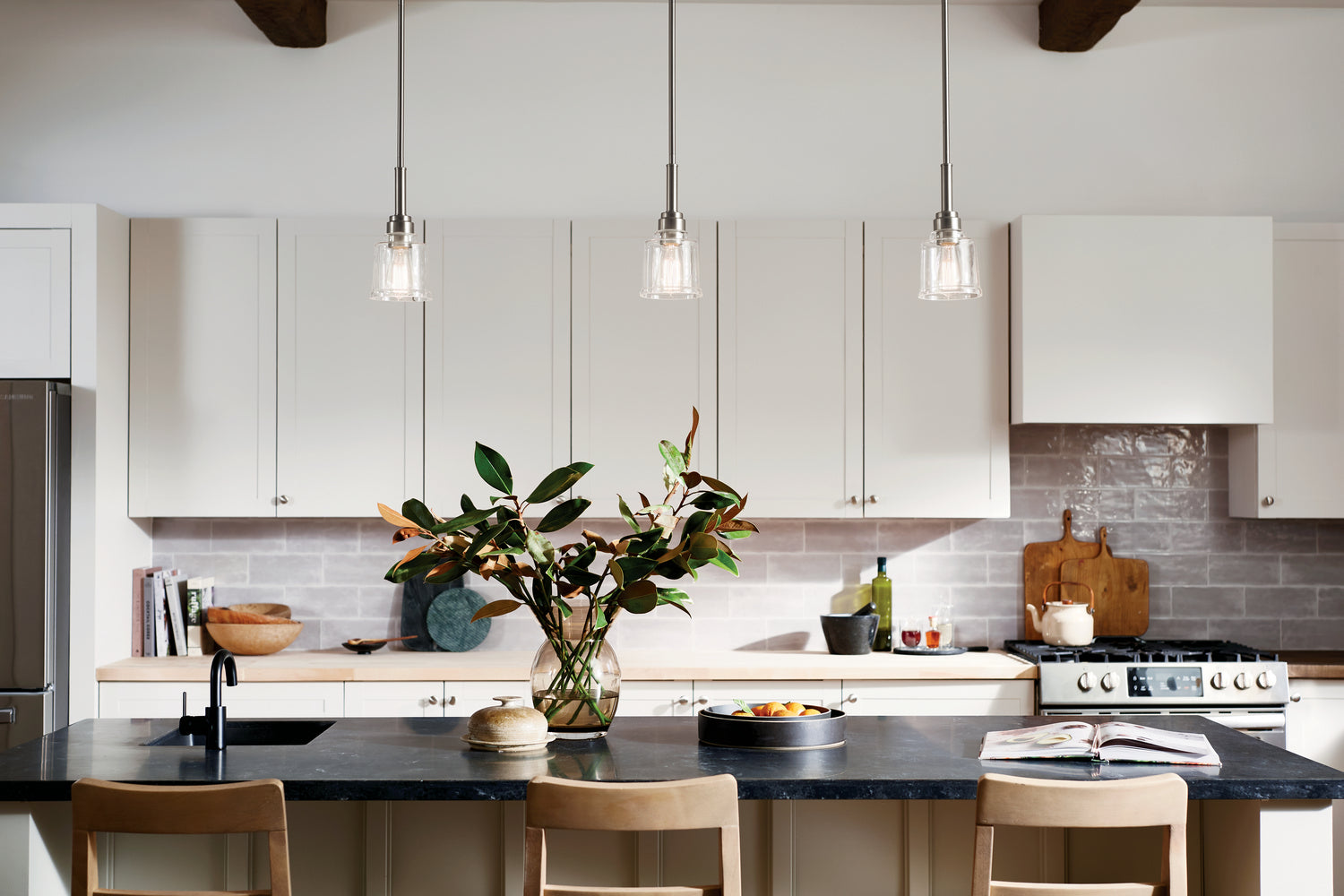KICHLER 52399NI Aivian 5" 1 Light Mini Pendant With Clear Glass Brushed Nickel