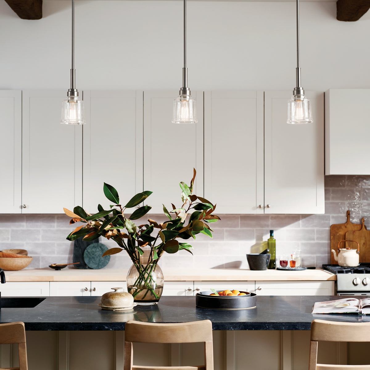 KICHLER 52399NI Aivian 5" 1 Light Mini Pendant With Clear Glass Brushed Nickel