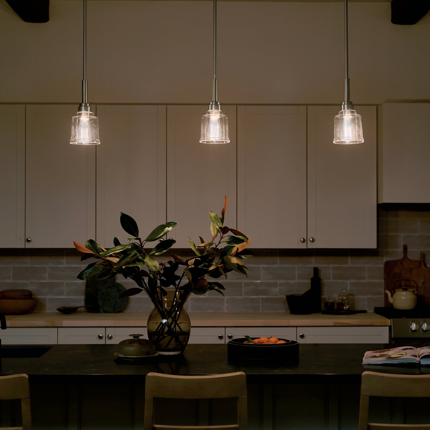 KICHLER 52399NI Aivian 5" 1 Light Mini Pendant With Clear Glass Brushed Nickel