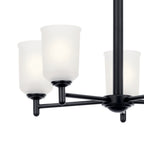 KICHLER 43671BK Shailene 18.25" 5 Light Chandelier With Satin Etched Glass In Brushed Nickel