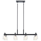 KICHLER 52400BK Aivian 42" 8 Light Linear Chandelier With Clear Glass Black