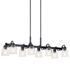 KICHLER 52400BK Aivian 42" 8 Light Linear Chandelier With Clear Glass Black