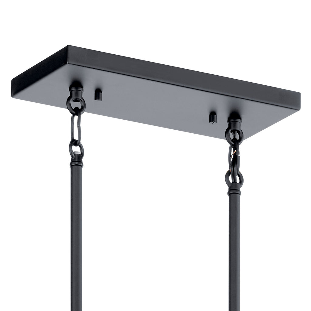 KICHLER 52400BK Aivian 42" 8 Light Linear Chandelier With Clear Glass Black