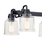 KICHLER 52400BK Aivian 42" 8 Light Linear Chandelier With Clear Glass Black