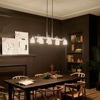 KICHLER 52400NI Aivian 42" 8 Light Linear Chandelier With Clear Glass Brushed Nickel