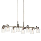 KICHLER 52400NI Aivian 42" 8 Light Linear Chandelier With Clear Glass Brushed Nickel