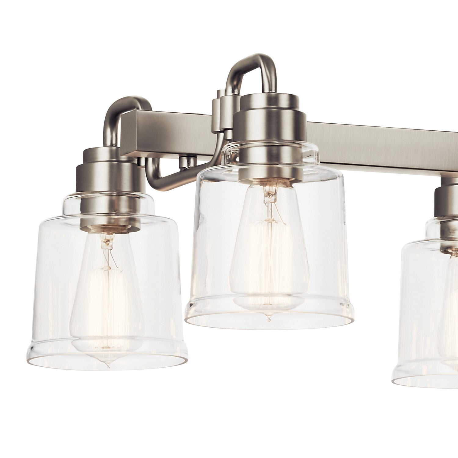 KICHLER 52400NI Aivian 42" 8 Light Linear Chandelier With Clear Glass Brushed Nickel