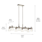 KICHLER 52400NI Aivian 42" 8 Light Linear Chandelier With Clear Glass Brushed Nickel