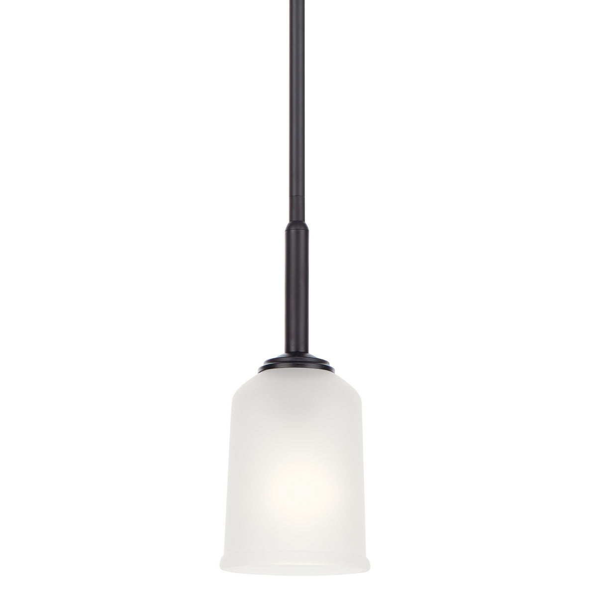 KICHLER 43674BK Shailene 11" 1 Light Mini Pendant With Satin Etched Glass In Brushed Nickel