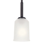KICHLER 43674BK Shailene 11" 1 Light Mini Pendant With Satin Etched Glass In Brushed Nickel