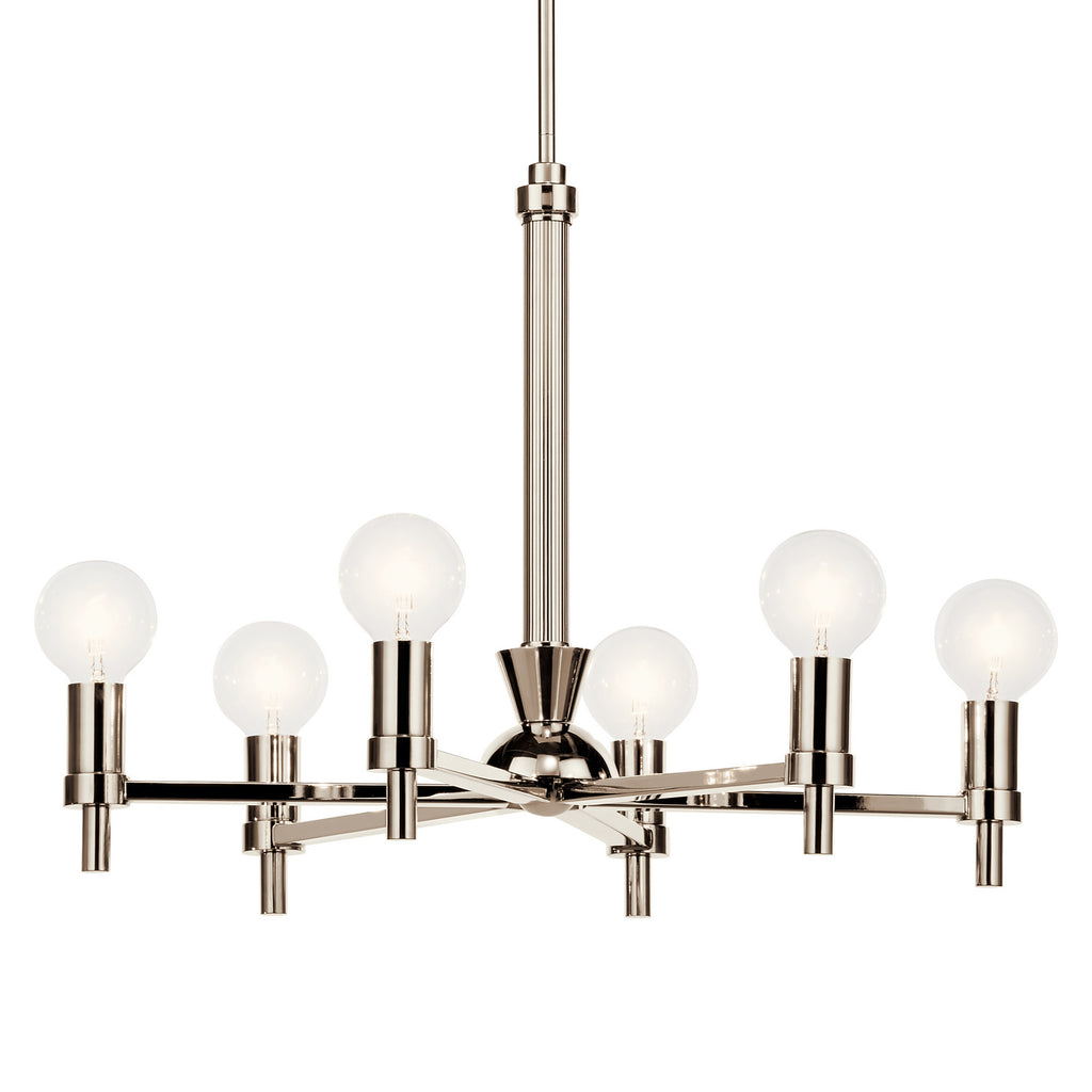 KICHLER 52424PN Torvee 26" 6 Light Chandelier Brushed Natural Brass