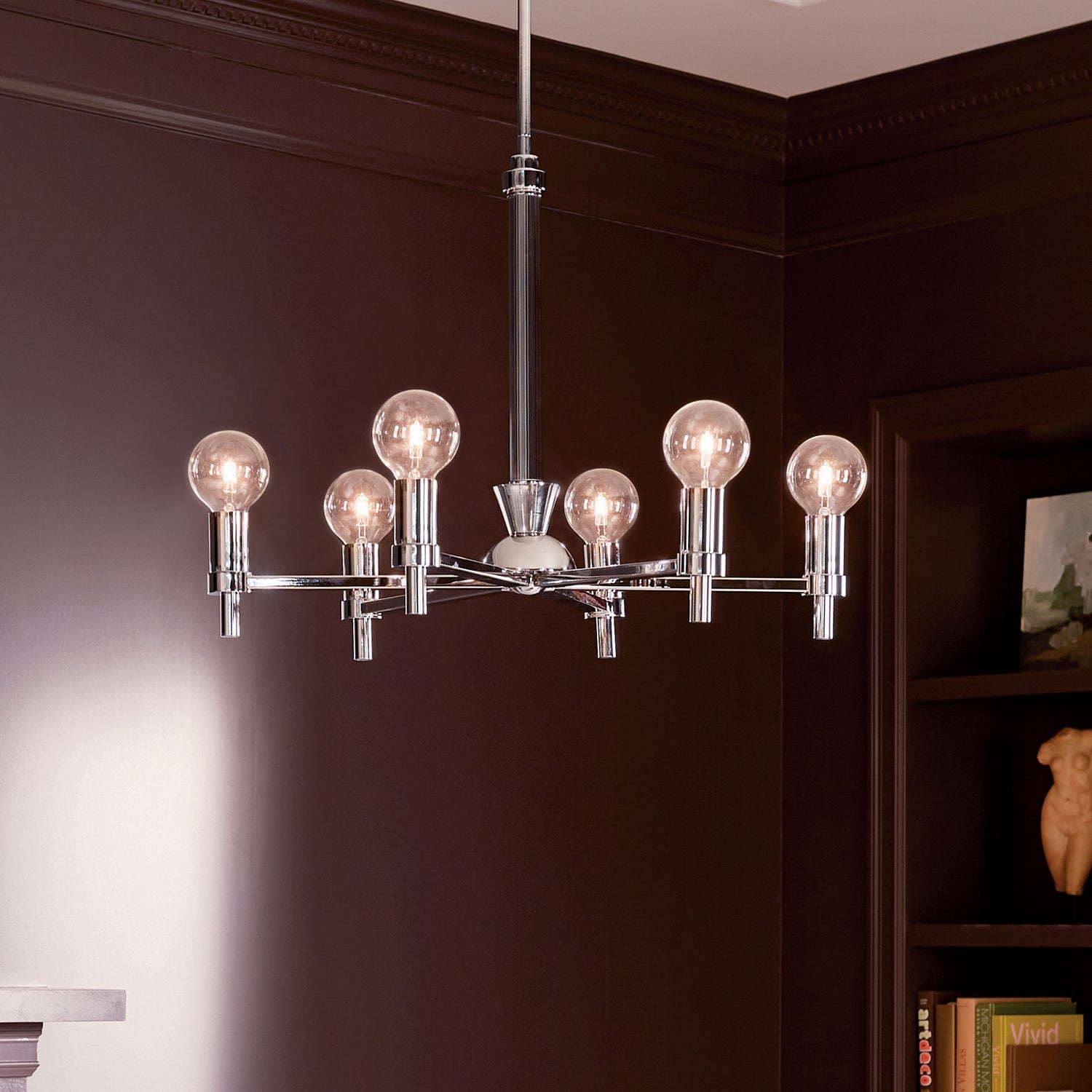 KICHLER 52424PN Torvee 26" 6 Light Chandelier Brushed Natural Brass