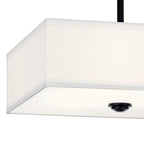KICHLER 43691BK Shailene 14" 3 Light Square Semi Flush With Satin Etched White Diffuser And White Microfiber Shade In Brushed Nickel