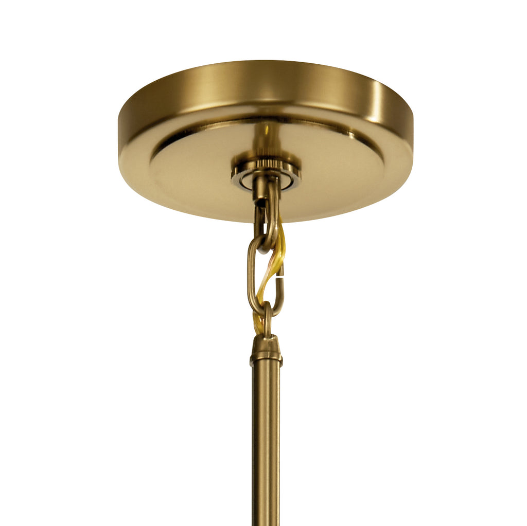 KICHLER 52403BNB Eastmont 5 Light Chandelier With Clear Glass Brushed Natural Brass And Walnut Wood