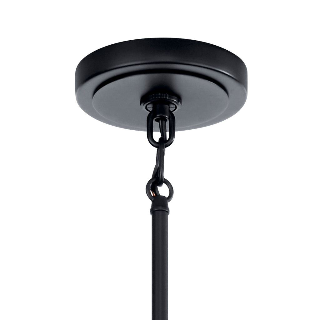 KICHLER 52403BK Eastmont 5 Light Chandelier With Clear Glass Black And Walnut Wood