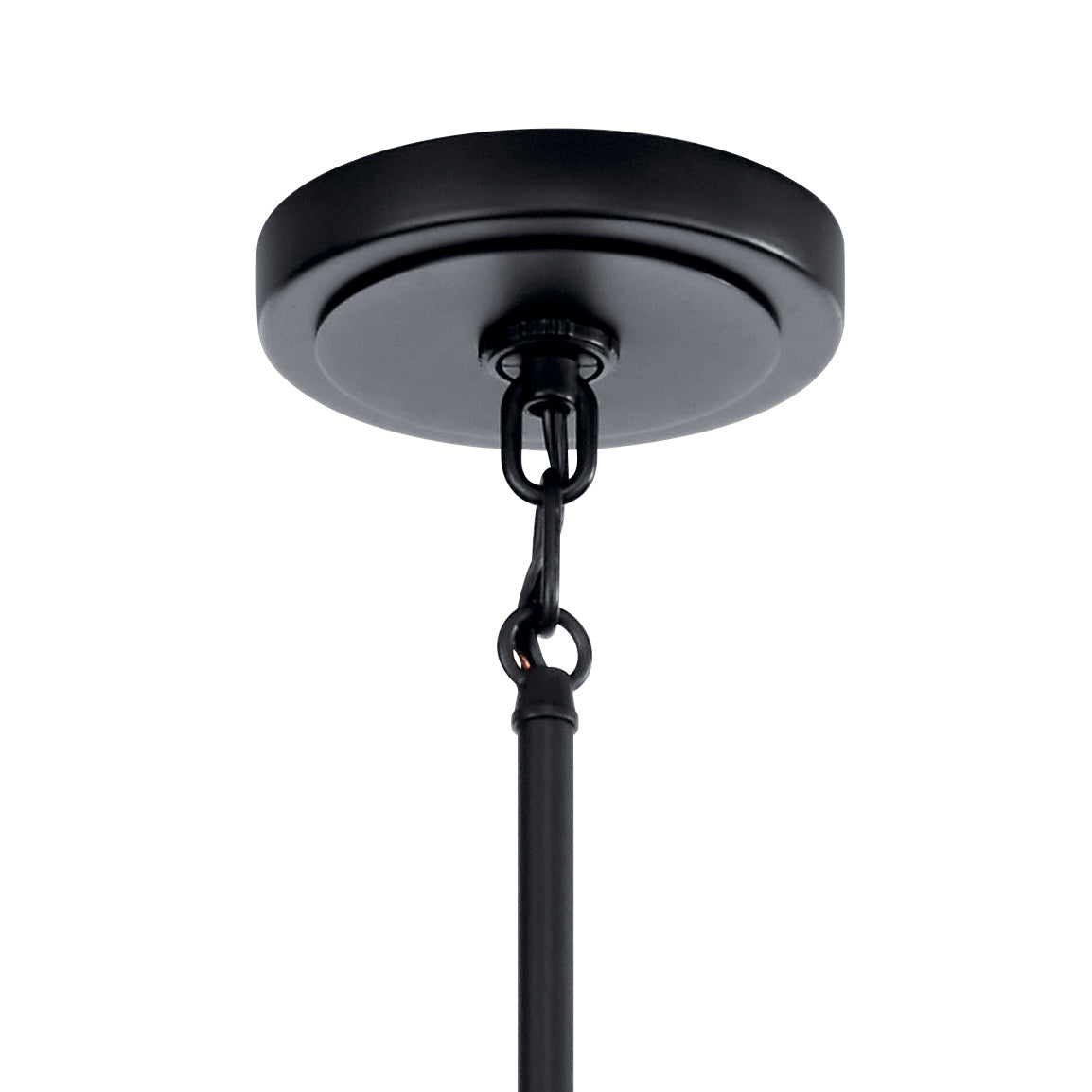 KICHLER 52403BK Eastmont 5 Light Chandelier With Clear Glass Black And Walnut Wood