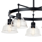 KICHLER 52403BK Eastmont 5 Light Chandelier With Clear Glass Black And Walnut Wood