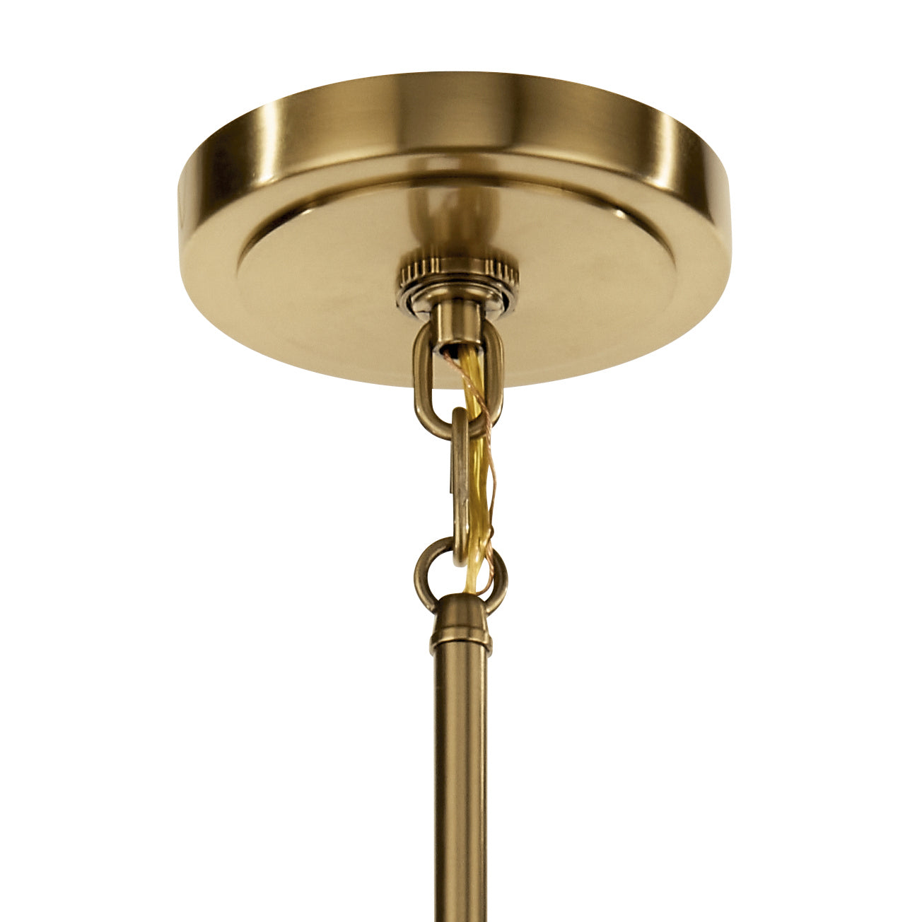 KICHLER 52402BNB Eastmont 3 Light Chandelier With Clear Glass Brushed Natural Brass And Walnut Wood