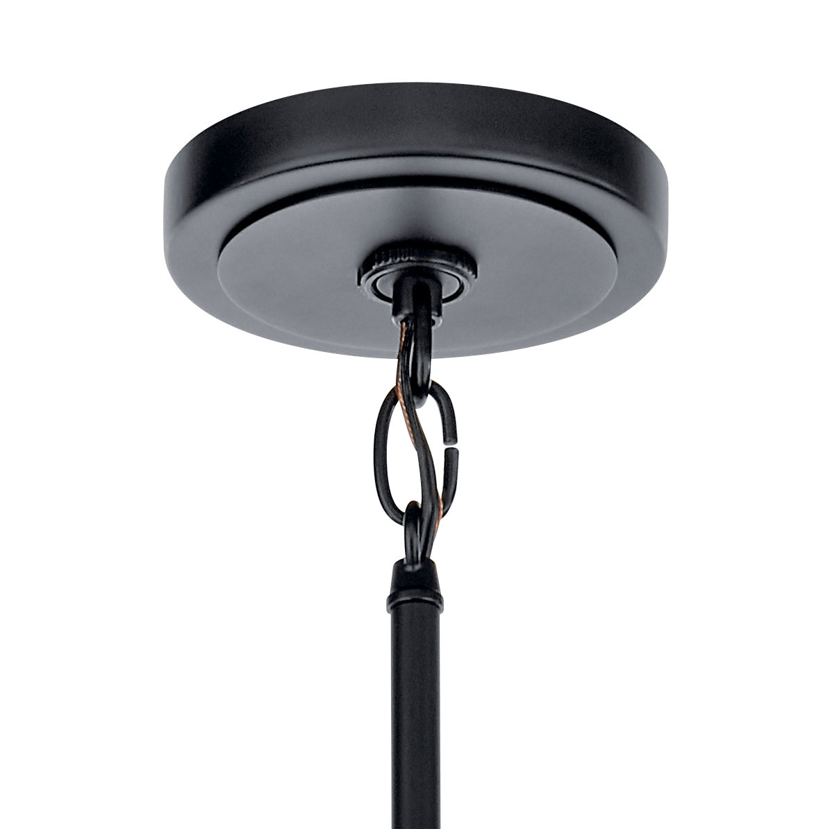 KICHLER 52402BK Eastmont 3 Light Chandelier With Clear Glass Black And Walnut Wood