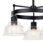 KICHLER 52402BK Eastmont 3 Light Chandelier With Clear Glass Black And Walnut Wood