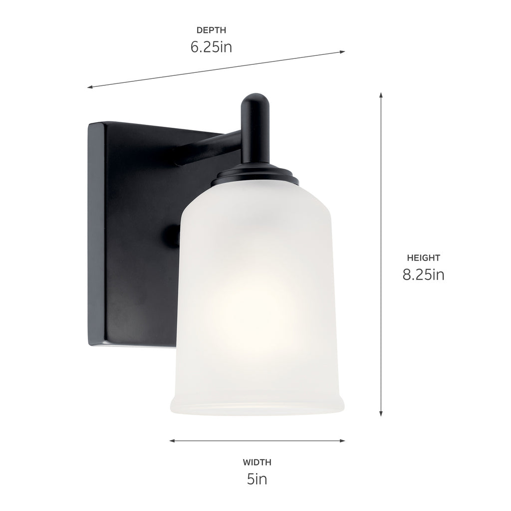 KICHLER 45572BK Shailene 1 Light Wall Sconce Brushed Nickel
