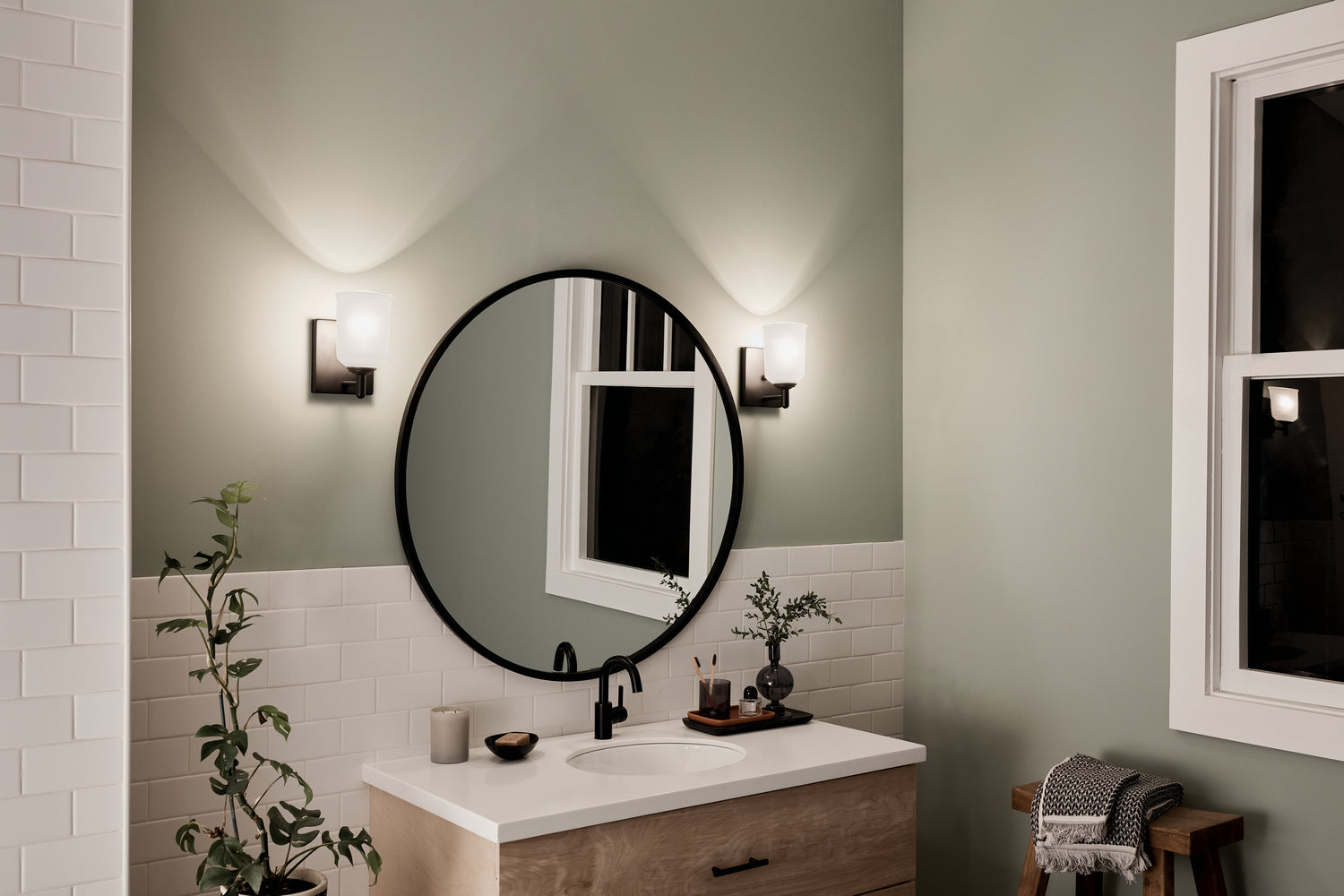 KICHLER 45572BK Shailene 1 Light Wall Sconce Brushed Nickel