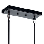 KICHLER 52404BK Eastmont 5 Light Linear Chandelier With Clear Glass Black And Walnut Wood