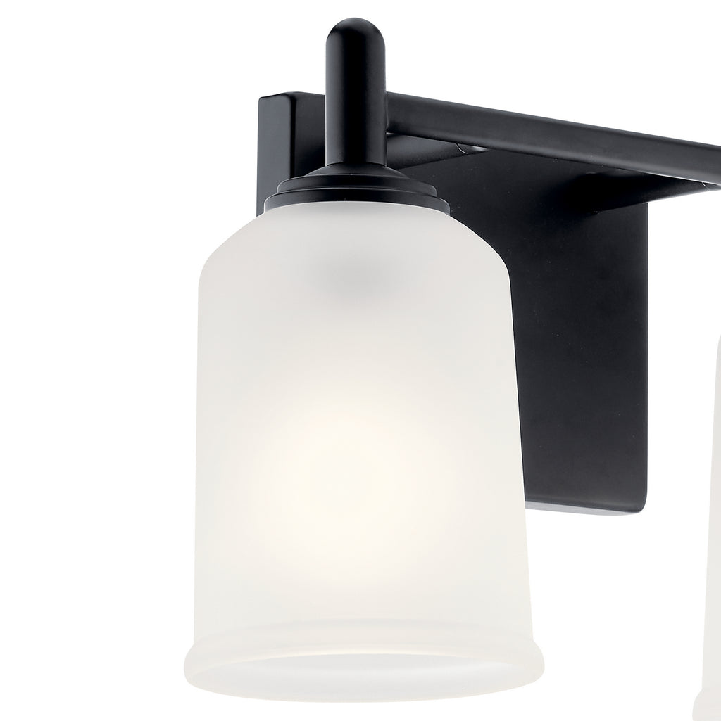 KICHLER 45573BK Shailene 12.5" 2 Light Vanity Light With Satin Etched Glass In Brushed Nickel