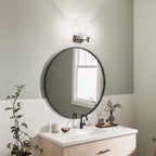 KICHLER 45573BK Shailene 12.5" 2 Light Vanity Light With Satin Etched Glass In Brushed Nickel