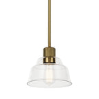 KICHLER 52405BNB Eastmont 1 Light Mini Pendant With Clear Glass Brushed Natural Brass