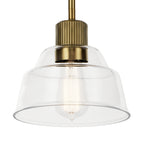 KICHLER 52405BNB Eastmont 1 Light Mini Pendant With Clear Glass Brushed Natural Brass