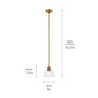 KICHLER 52405BNB Eastmont 1 Light Mini Pendant With Clear Glass Brushed Natural Brass
