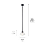 KICHLER 52405BK Eastmont 1 Light Mini Pendant With Clear Glass Black