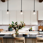 KICHLER 52405BK Eastmont 1 Light Mini Pendant With Clear Glass Black