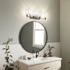 KICHLER 45575BK Shailene 29.5" 4 Light Vanity Light With Satin Etched Glass In Brushed Nickel