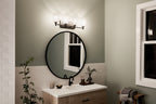 KICHLER 45575BK Shailene 29.5" 4 Light Vanity Light With Satin Etched Glass In Brushed Nickel