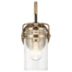 KICHLER 45576CPZ Brinley 11.5" 1 Light Wall Sconce With Clear Glass Champagne Bronze