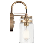 KICHLER 45576CPZ Brinley 11.5" 1 Light Wall Sconce With Clear Glass Champagne Bronze