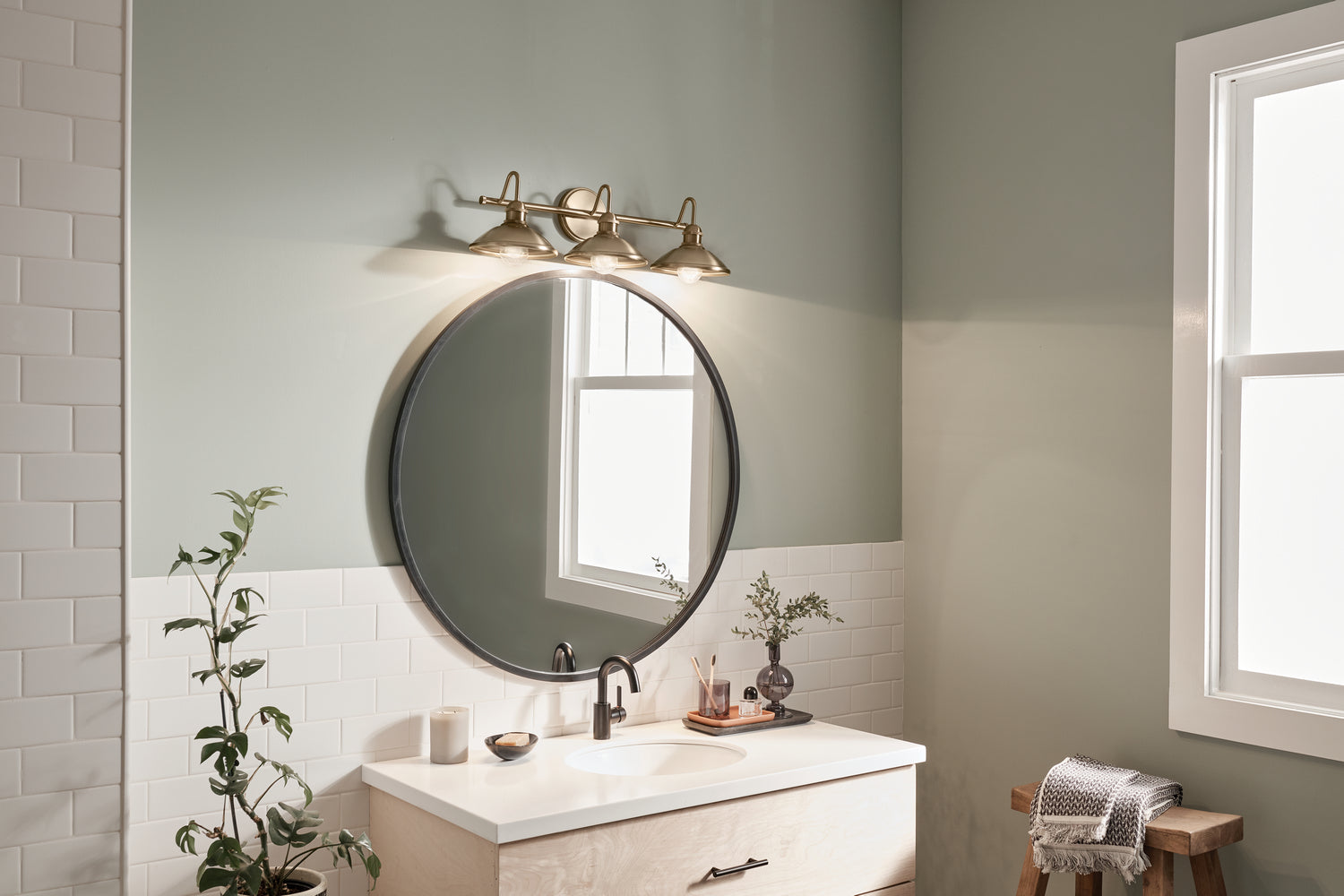 KICHLER 45945CPZ Clyde 3 Light Vanity Light Champagne Bronze