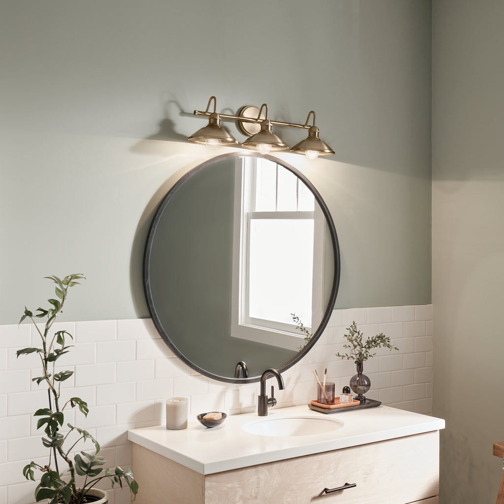 KICHLER 45945CPZ Clyde 3 Light Vanity Light Champagne Bronze